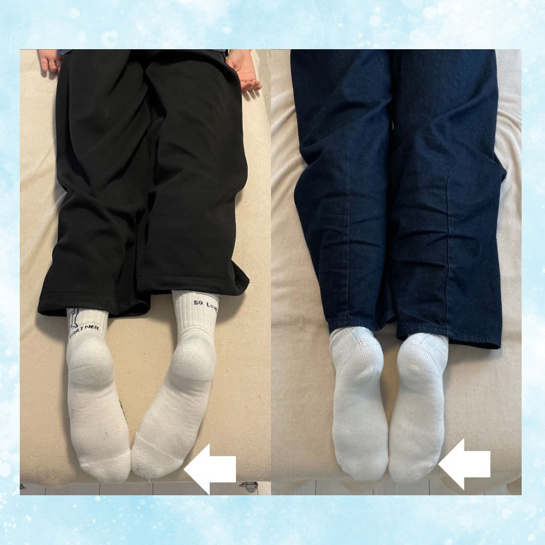 足の長さが違う…？